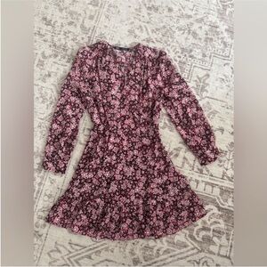 Zara Floral Print Long Sleeve Dress